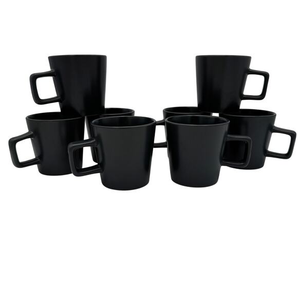 Celina Coffee Tea Mugs Matte Gray Modern Coupe Set of 4 - Picture 8 of 8